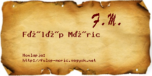 Fülöp Móric névjegykártya