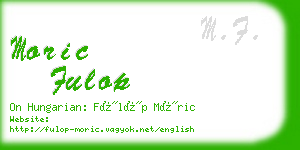 moric fulop business card